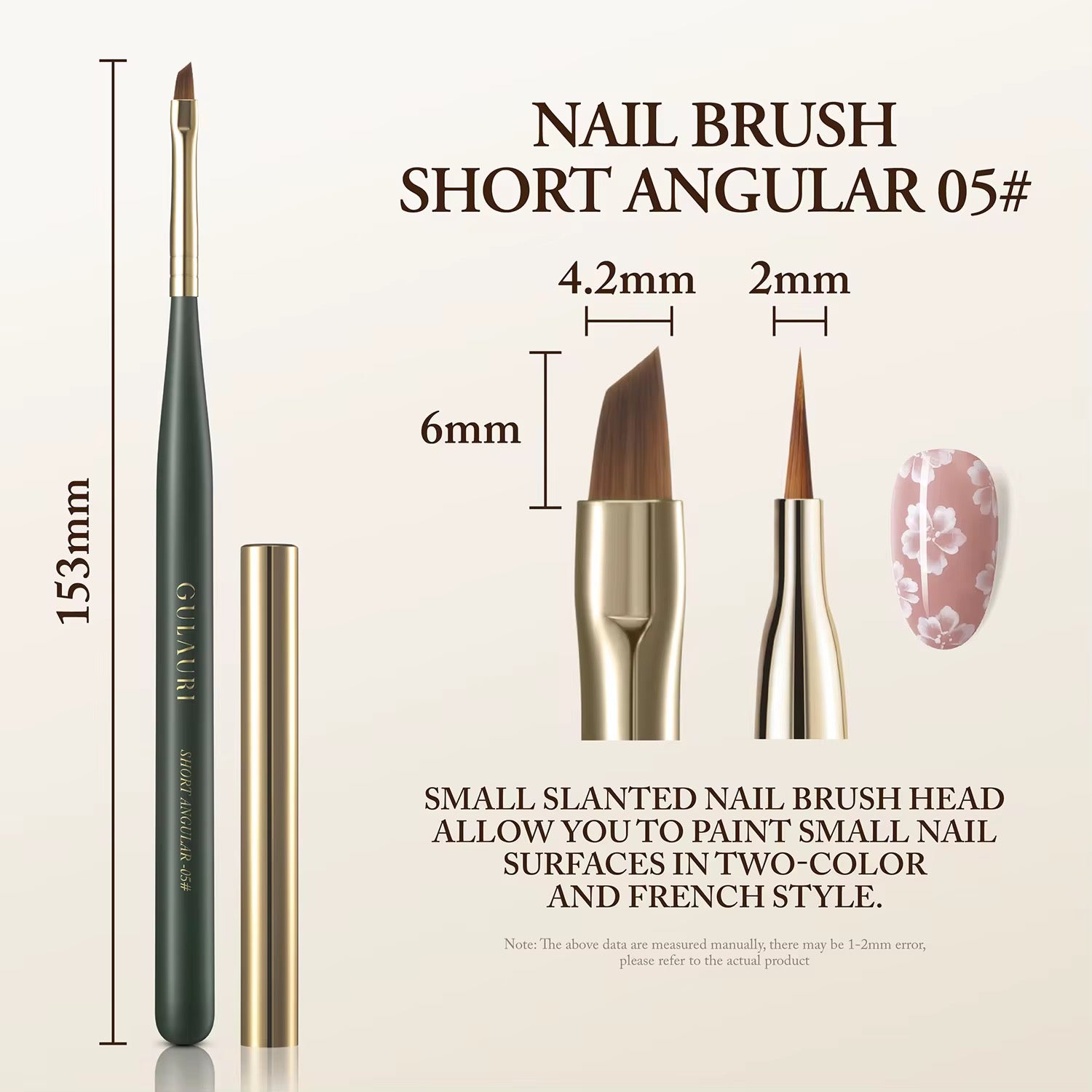 Pinceau Nail BRUSH SHORT ANGULAR 05#